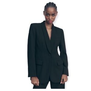 Zara - Shawl-Lapel Collar Black Blazer